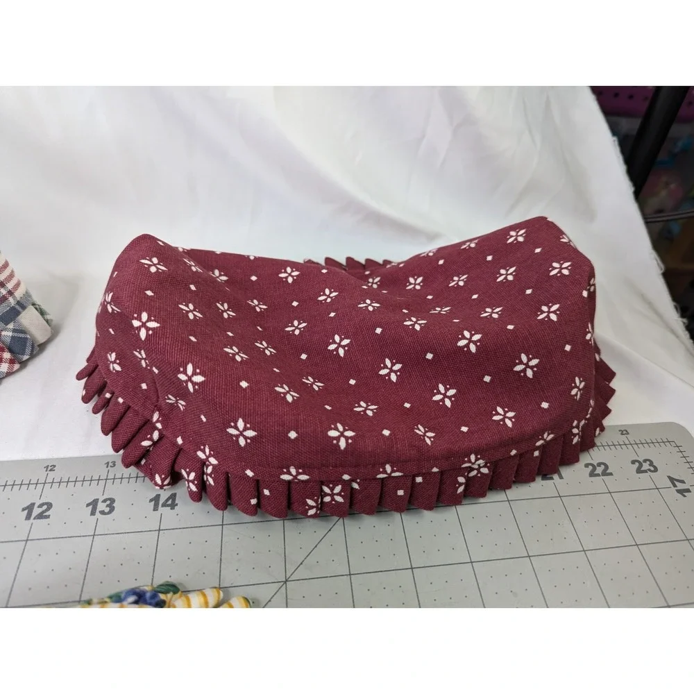 Longaberger‎ Fabric Basket Liner Lot of 3 Market Plaid Red Blue Flower Trellis